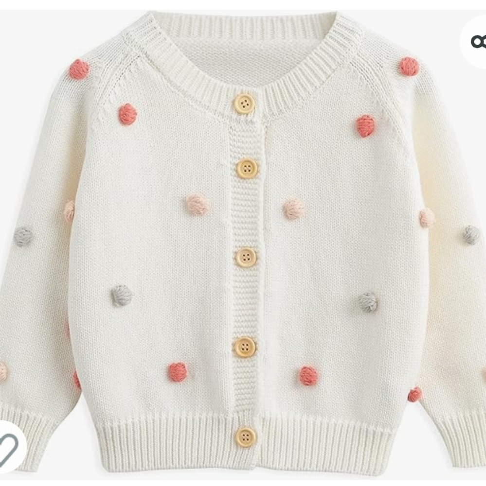 Simplee Kids Baby Girl Sweater with Pom Poms.